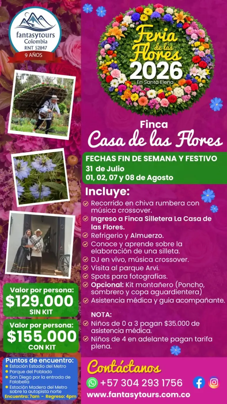 Tour a Finca Casa de las Flores Medellín Feria de las Flores 2026