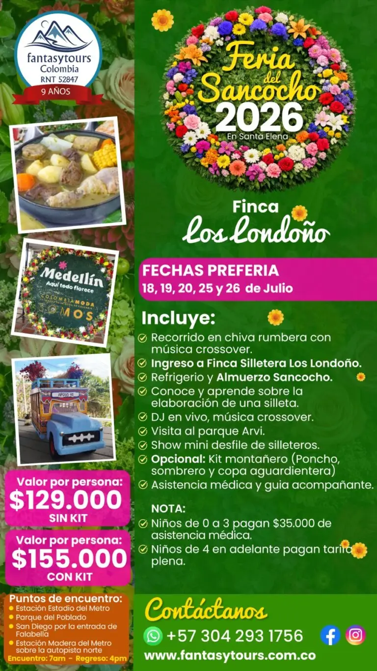 Plan turístico Finca Los Londoño Medellín Feria de las Flores 2026