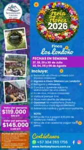 Finca Los Londoño Medellín tour entre semana Feria de las Flores 2026