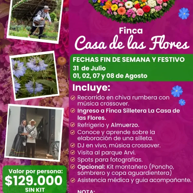 Tour a Finca Casa de las Flores Medellín Feria de las Flores 2026