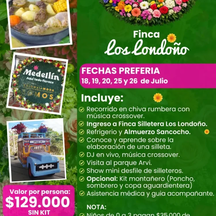 Plan turístico Finca Los Londoño Medellín Feria de las Flores 2026